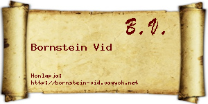Bornstein Vid névjegykártya
