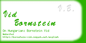 vid bornstein business card